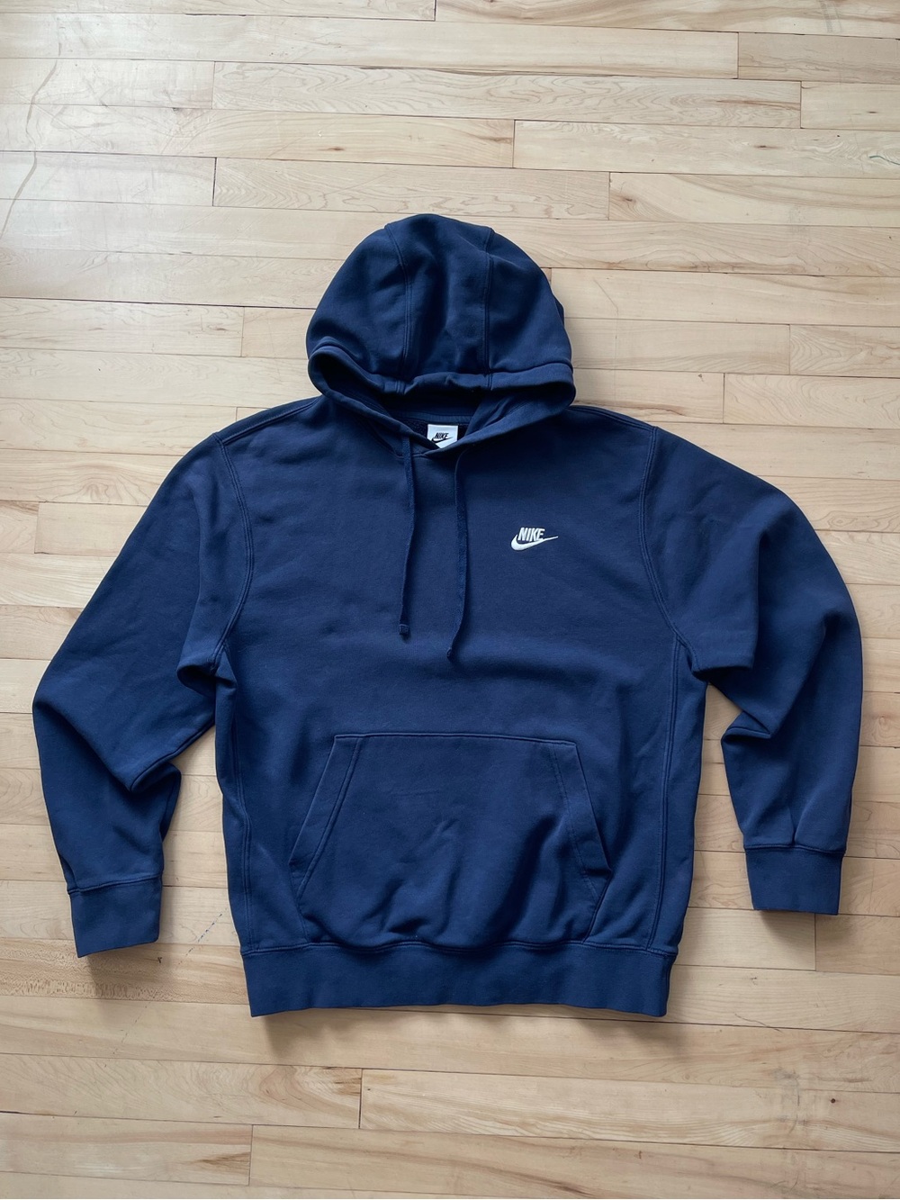 Nike Navy Men's Pullover Hoodie with White Swoosh
